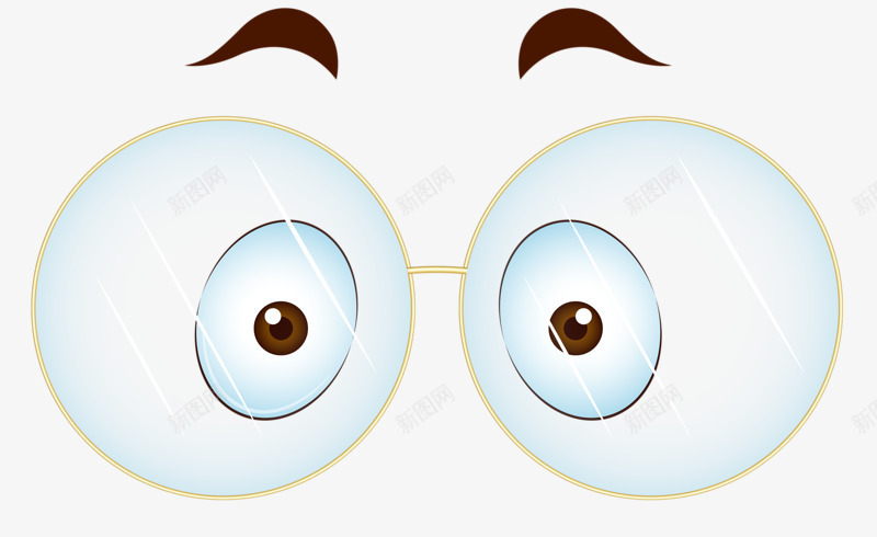 白色眼球png免抠素材_新图网 https://ixintu.com 一双眼球 眉毛 眼睛 眼镜