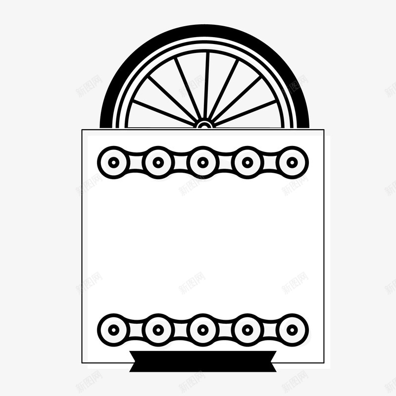 黑色自行车标签png免抠素材_新图网 https://ixintu.com 单车标签 单车链子 文案背景 自行车标签 车轮 黑色 黑色链条