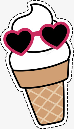 卡通时尚冰淇淋甜筒贴纸素材