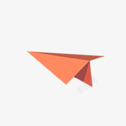 橘色纸飞机漂浮纸飞机高清图片