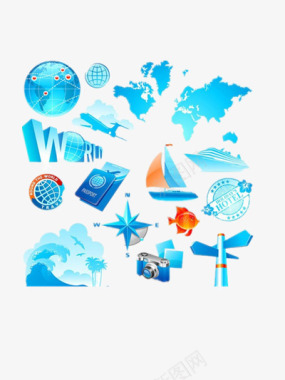 世界旅游日微信旅游图标图标
