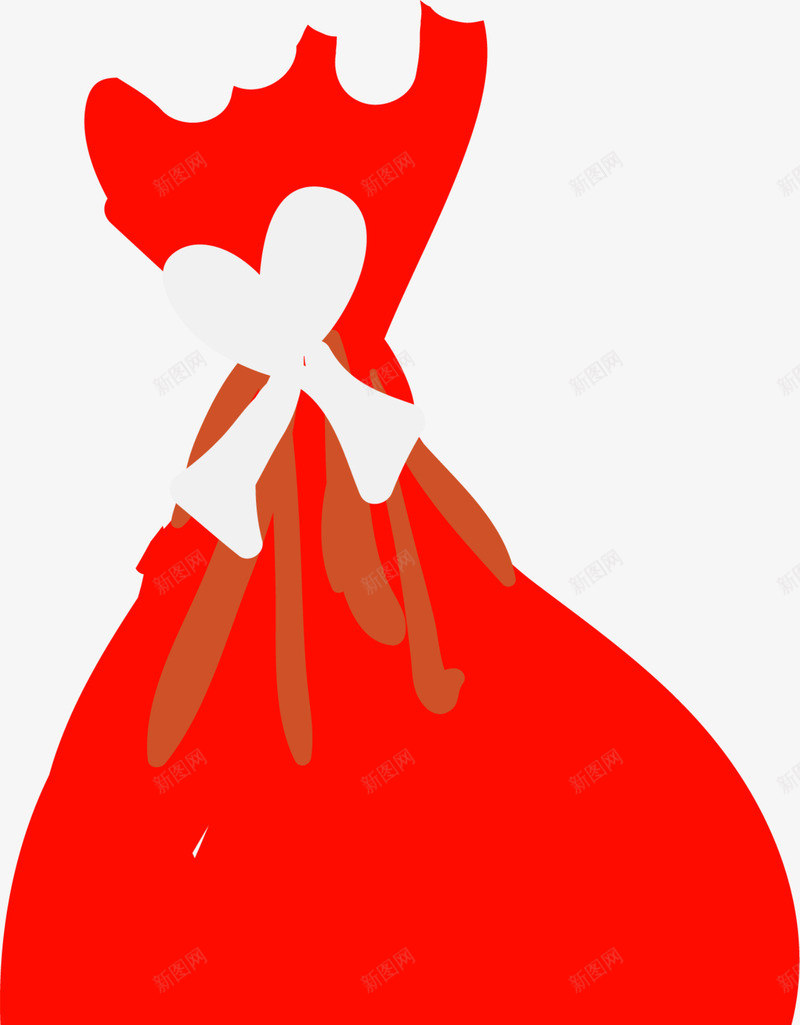 圣诞节红色礼物袋png免抠素材_新图网 https://ixintu.com 喜庆 圣诞礼物 圣诞节礼物袋 棕色绳子 童趣 红色礼物袋