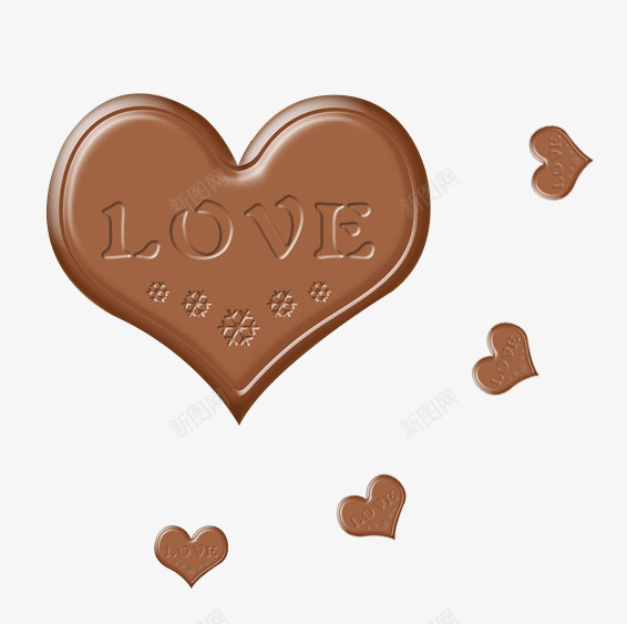 心型巧克力png免抠素材_新图网 https://ixintu.com 吃 巧克力 爱心 美食 食物