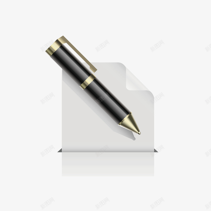 钢笔和纸矢量图ai免抠素材_新图网 https://ixintu.com 写字 学习 白纸矢量 钢笔矢量 矢量图