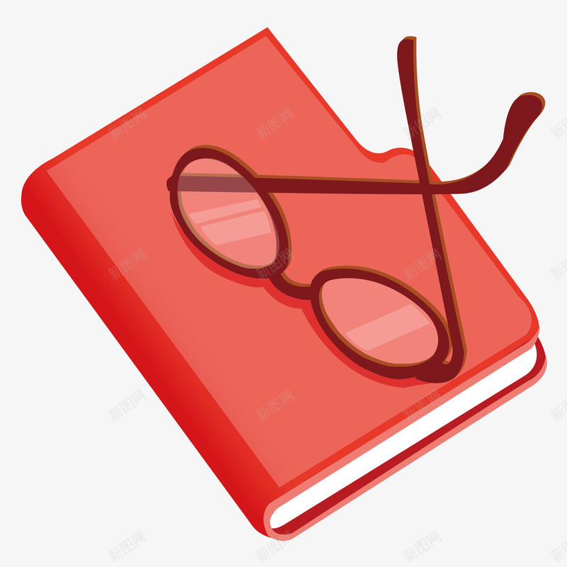 红色课本png免抠素材_新图网 https://ixintu.com 看 眼镜 素材 红色 课本