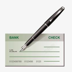 钢笔银行存单矢量图素材