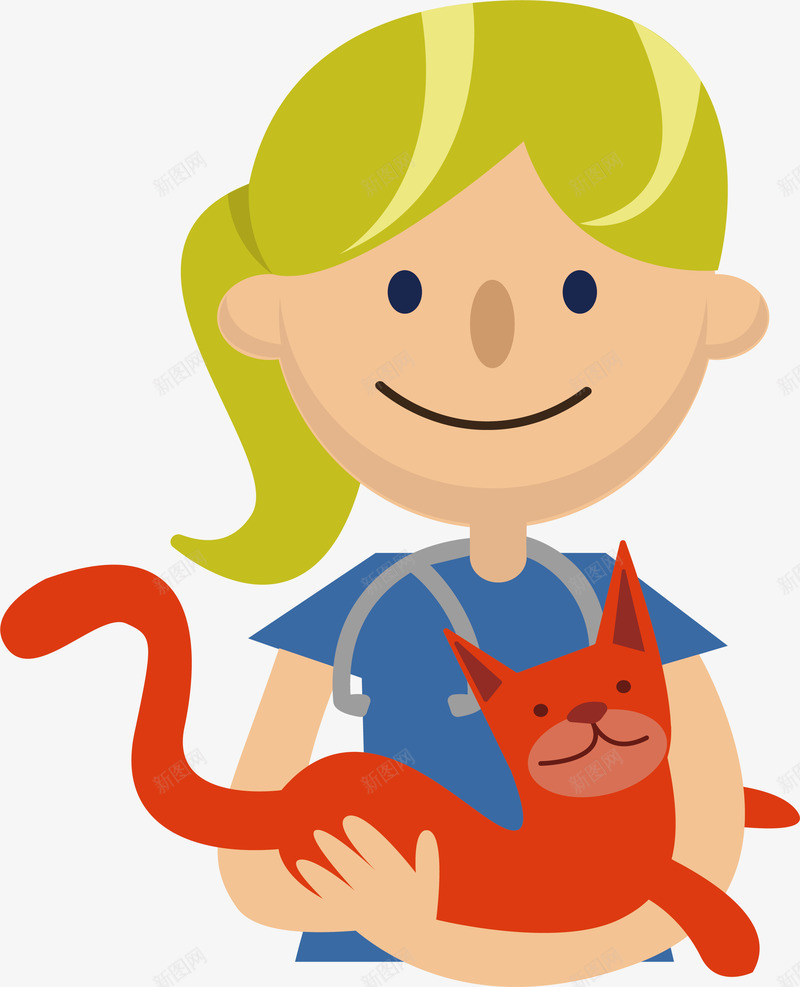 抱着猫咪的女孩png免抠素材_新图网 https://ixintu.com 可爱女孩 宠物猫咪 抱着猫咪 橘猫 猫咪 矢量png