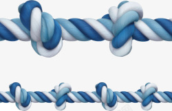 蓝白串结绳子素材