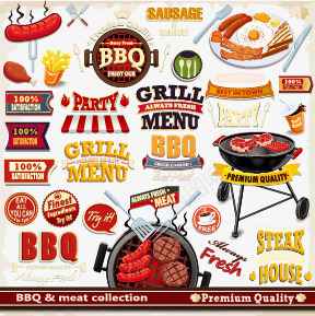 烤肉标签烤肉标签烧矢量图图标图标