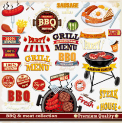 小导航图标2烤肉标签烤肉标签烧矢量图图标高清图片