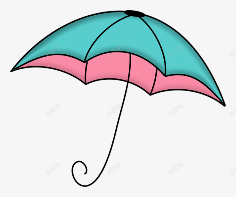 卡通手绘伞png免抠素材_新图网 https://ixintu.com 双色伞 太阳伞 装饰素材 雨伞