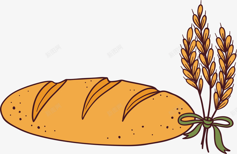 健康营养的全麦面包png免抠素材_新图网 https://ixintu.com 全麦面包 小麦 手工面包 手绘面包 烘焙 矢量png