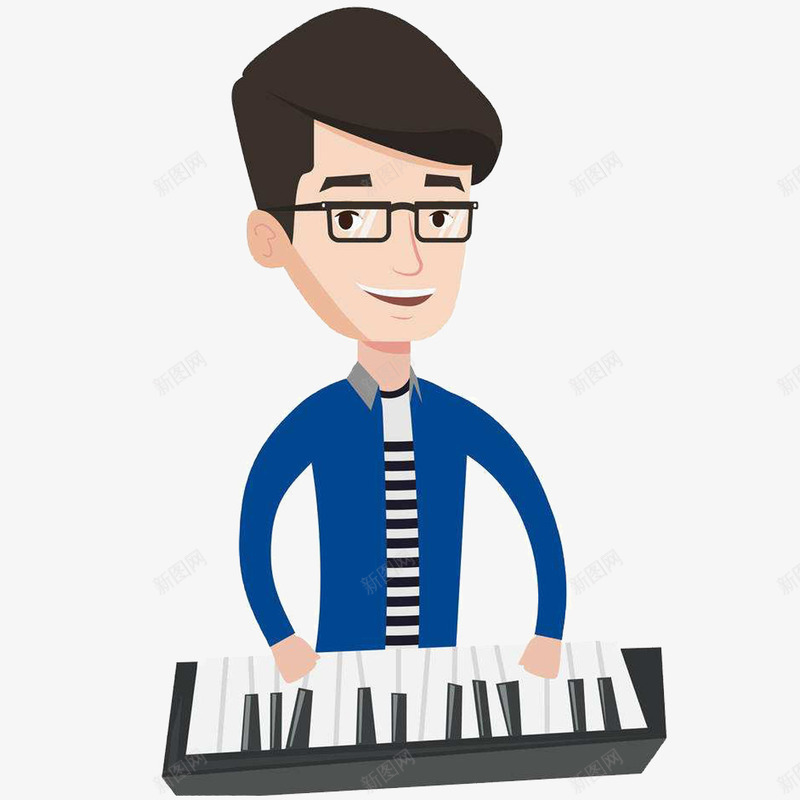 戴眼镜的男子弹钢琴png免抠素材_新图网 https://ixintu.com 弹钢琴的手 手绘弹钢琴的手 琴键 电子琴 男子 男教师 眼镜 钢琴