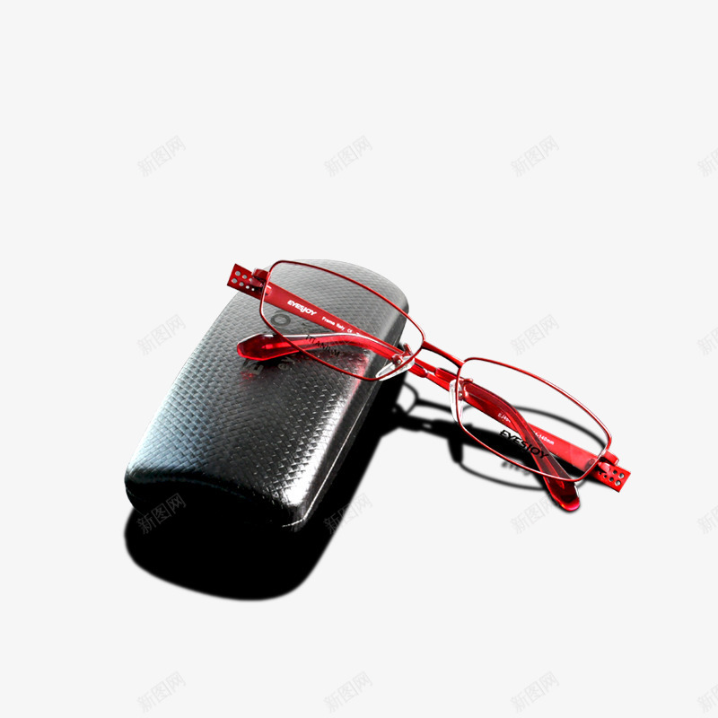 产品实物红色眼镜眼镜盒png免抠素材_新图网 https://ixintu.com 产品实物 眼镜盒 红色眼镜