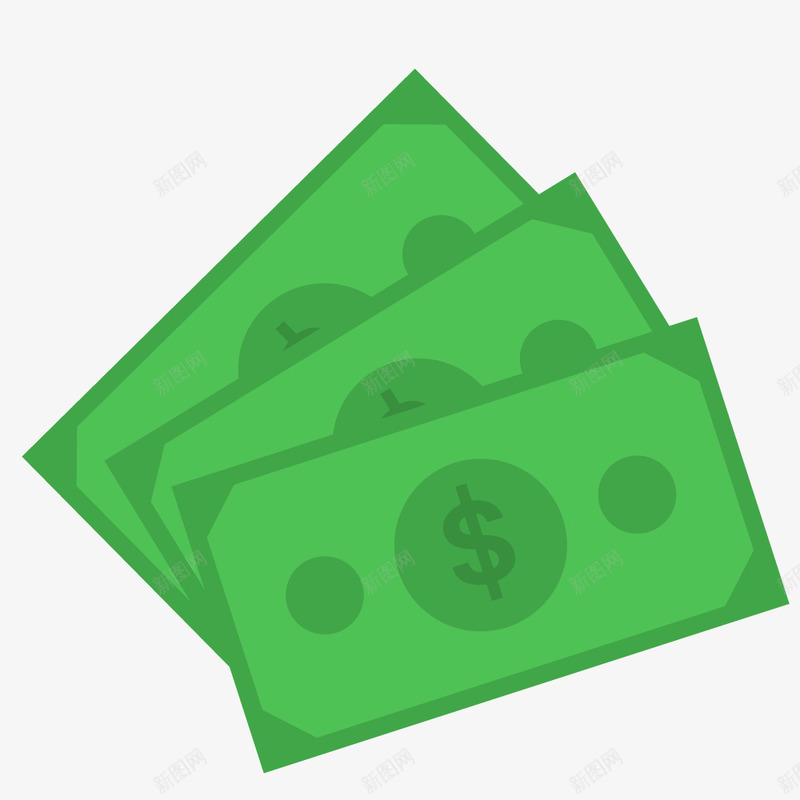手绘纸币png免抠素材_新图网 https://ixintu.com 纸币 绿色的纸币 装饰图 装饰画 钱