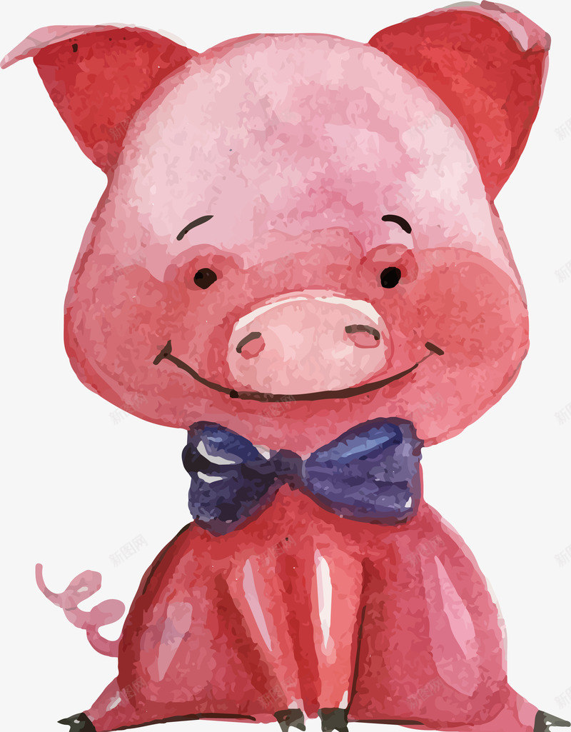 可爱粉色小猪矢量图ai免抠素材_新图网 https://ixintu.com 创意 可爱 小猪 彩色图 手绘图 简单 矢量图