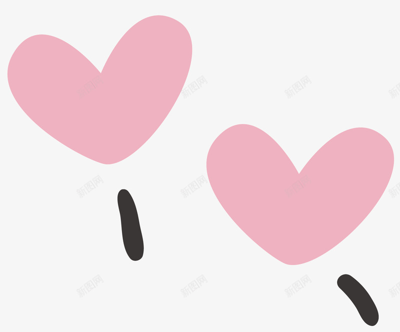 两颗粉色的爱心形状png免抠素材_新图网 https://ixintu.com 卡通心 心 心形 爱心 粉色的心 红心