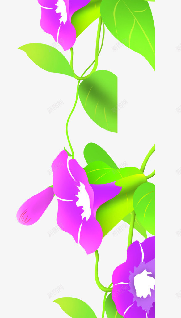 紫色卡通喇叭花造型花朵png免抠素材_新图网 https://ixintu.com 卡通 喇叭花 紫色 花朵 造型