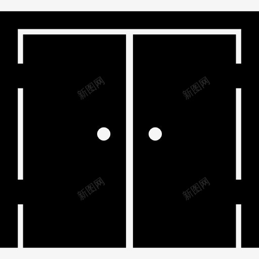 双大门紧闭图标png_新图网 https://ixintu.com 两 双 大门入口 建筑 建设 退出 部分关闭