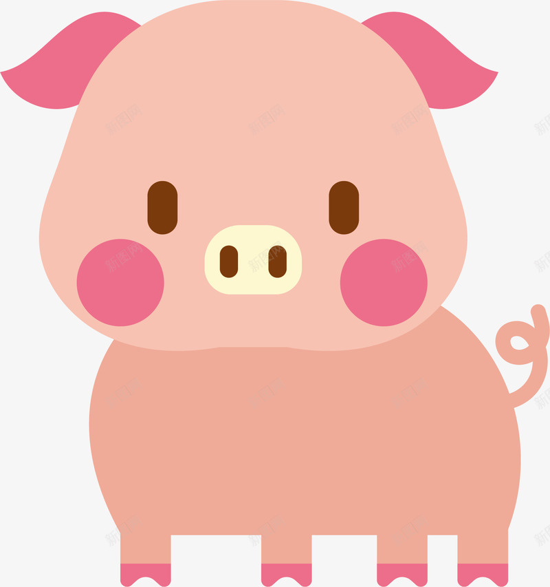 水彩粉色小猪png免抠素材_新图网 https://ixintu.com 动物 可爱 小猪 尾巴 水彩 粉色 鼻子
