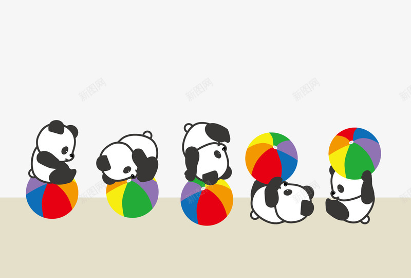 玩球的熊猫png免抠素材_新图网 https://ixintu.com 可爱动物 熊猫 玩耍
