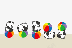 玩球的熊猫素材