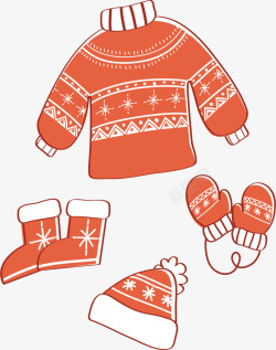 两穿雪地靴圣诞节红色保暖穿搭高清图片