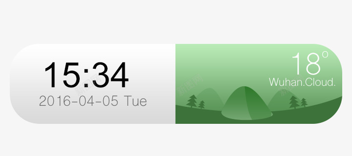 时间栏png免抠素材_新图网 https://ixintu.com 天气 时间 绿白色