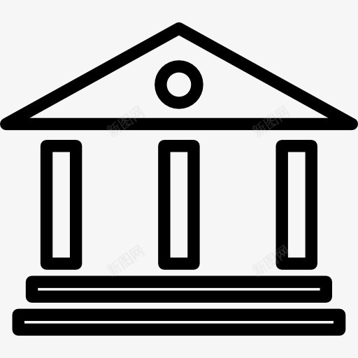 博物馆建筑图标png_新图网 https://ixintu.com 博物馆 建筑 建设前 柱