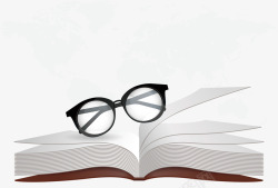 世界读书日书本与眼镜卡通素矢量图素材