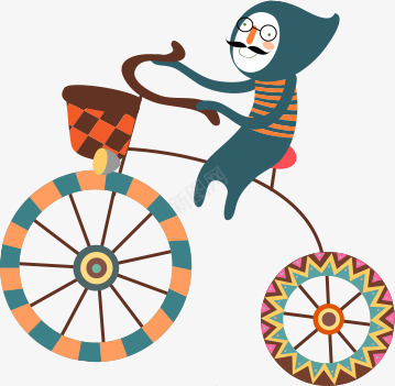 艺术自行车png免抠素材_新图网 https://ixintu.com 交通工具 出行 剪纸 彩色 旅行 游玩
