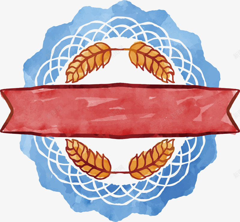 面包logo矢量图图标ai_新图网 https://ixintu.com logo设计 小麦 彩色 手绘 插画 面包logo 矢量图