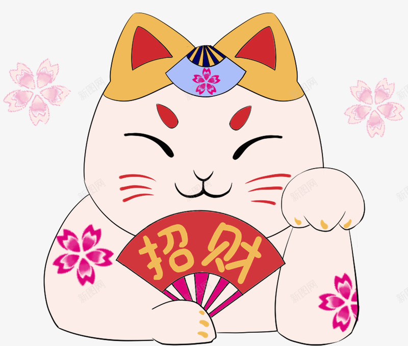 卡通手绘可爱招财猫插画psd免抠素材_新图网 https://ixintu.com 卡通手绘 招财 招财猫 插画 猫咪 装饰图案