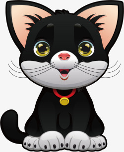 黑色猫咪动物矢量图素材