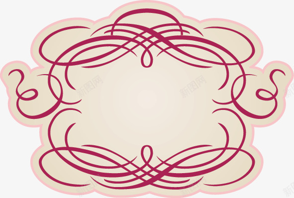 粉色花纹边框矢量图ai免抠素材_新图网 https://ixintu.com 古典标贴 古朴样式 图片素材 欧式标签 花纹纹样 边框 矢量图