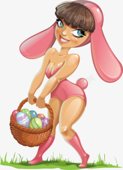 彩色的兔女郎卡通兔女郎高清图片