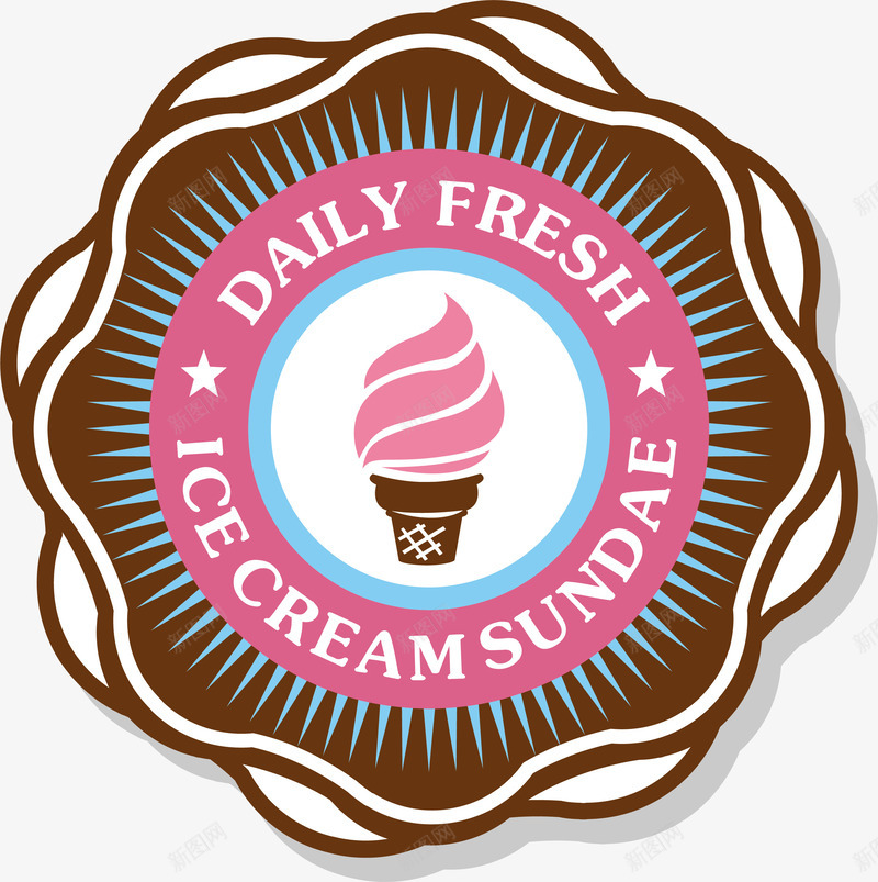 粉色甜品冰淇淋标签png免抠素材_新图网 https://ixintu.com 冰淇淋 卡通 标签 甜品 矢量图案 粉色
