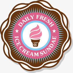 粉色甜品冰淇淋标签素材