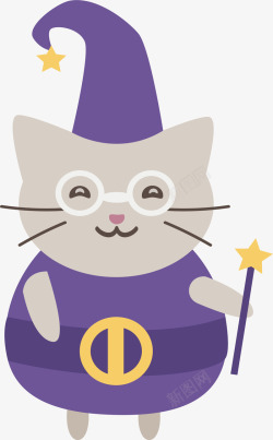 魔法女巫猫咪素材