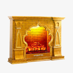 多功能壁炉金色欧式家用壁炉高清图片