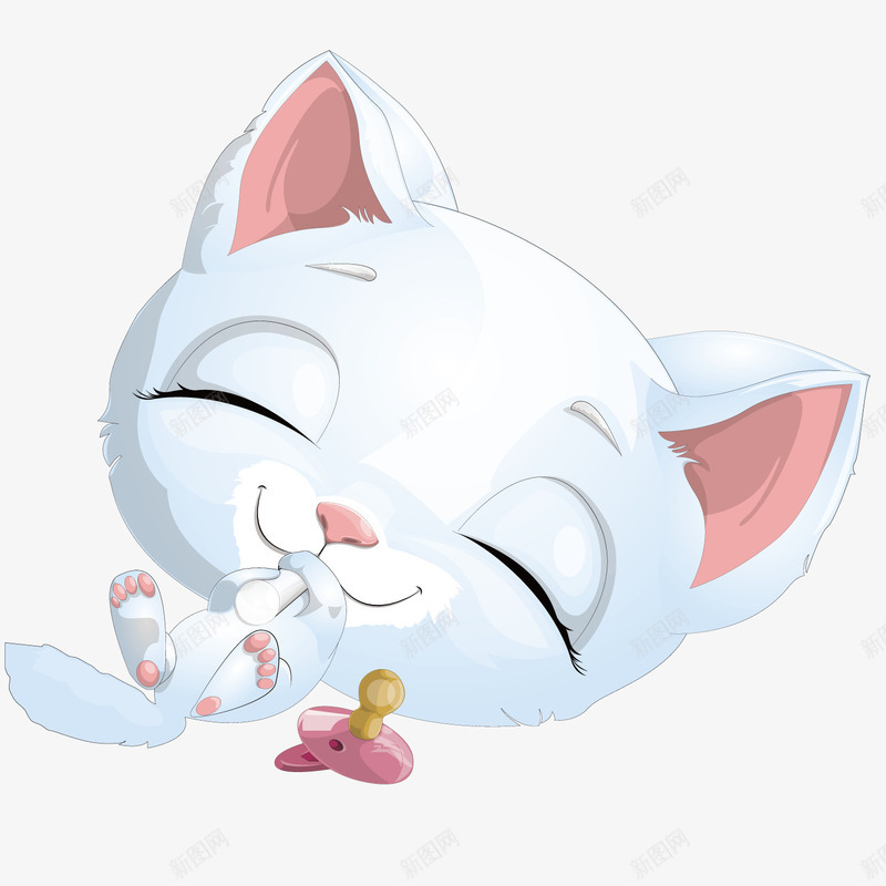 正在睡觉的猫咪矢量图ai免抠素材_新图网 https://ixintu.com 猫咪 白色 睡觉 矢量图