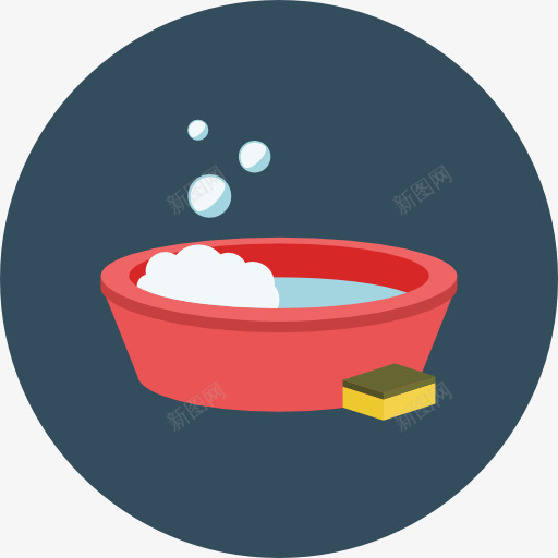 洗脸盆图标png_新图网 https://ixintu.com 家具 家用 洗脸盆 盆 碗