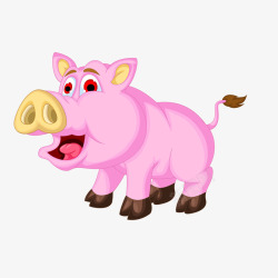 卡通粉红小猪动物矢量图素材