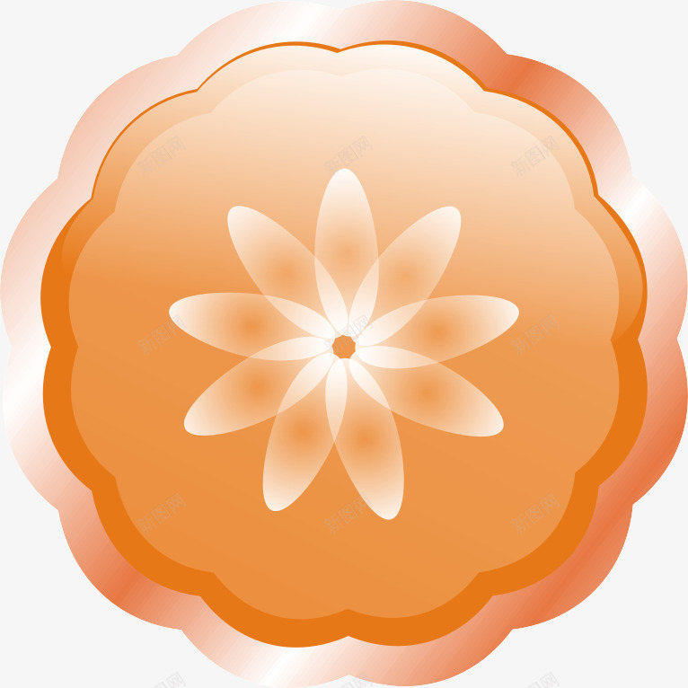 花朵按钮png免抠素材_新图网 https://ixintu.com 按钮 橘色 橙色 花朵 钮
