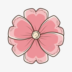 简约手绘粉色花卉素材