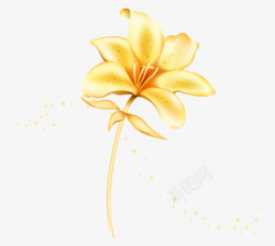金色百合花金色花朵矢量图高清图片