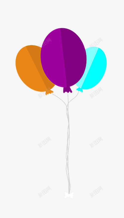 三色气球扁平化绳子png免抠素材_新图网 https://ixintu.com 三色 扁平化 气球 绳子 设计