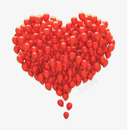 红色气球组成爱心素材