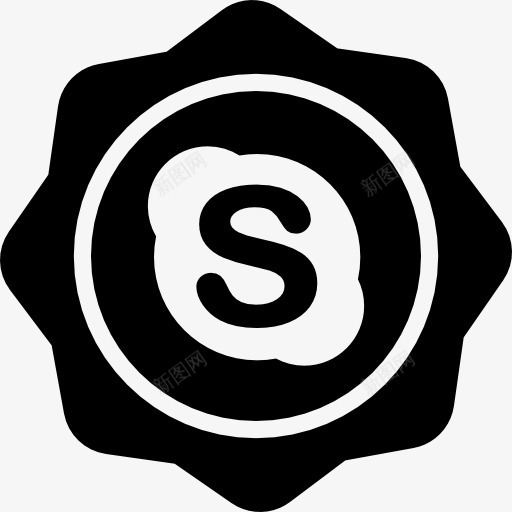 Skype社会徽章图标png_新图网 https://ixintu.com Skype 圆形 徽章 标志 标识 社会 象征