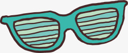 条纹墨镜绿色条纹卡通眼镜高清图片
